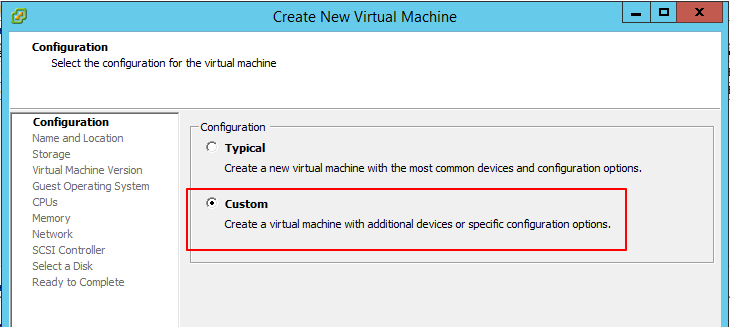 Create VM - Custom