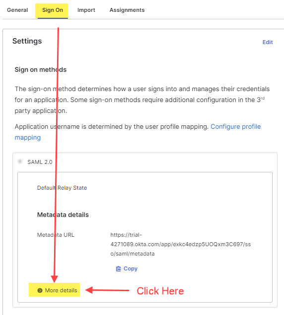 Okta SAML Details for Keycloak